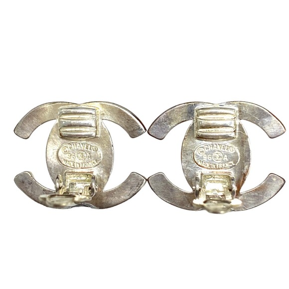 Chanel Coco Turnlock Silver Mark Earrings - Picture 1 of 4